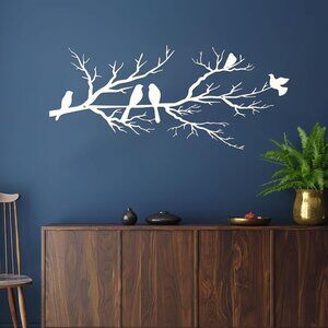 Charming Birds on Branch Wall Art - 31.5" x 13.6" for a Nature-Inspired Touch